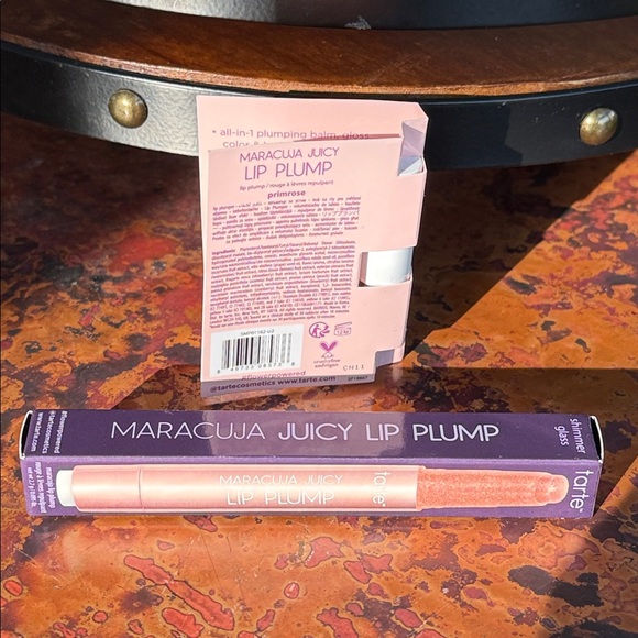 NEW Tarte Maracuja Juicy Lip Plump Rosy Copper Shimer Glass-Full & Primrose-Trvl - Picture 4 of 8